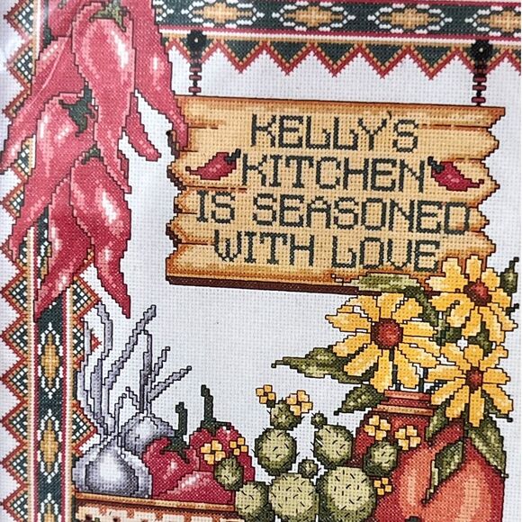 Vgt Design Works Counted Cross Stitch Kit CHILI PEPPER KITCHEN #9707 11" X 14" - Picture 4 of 7